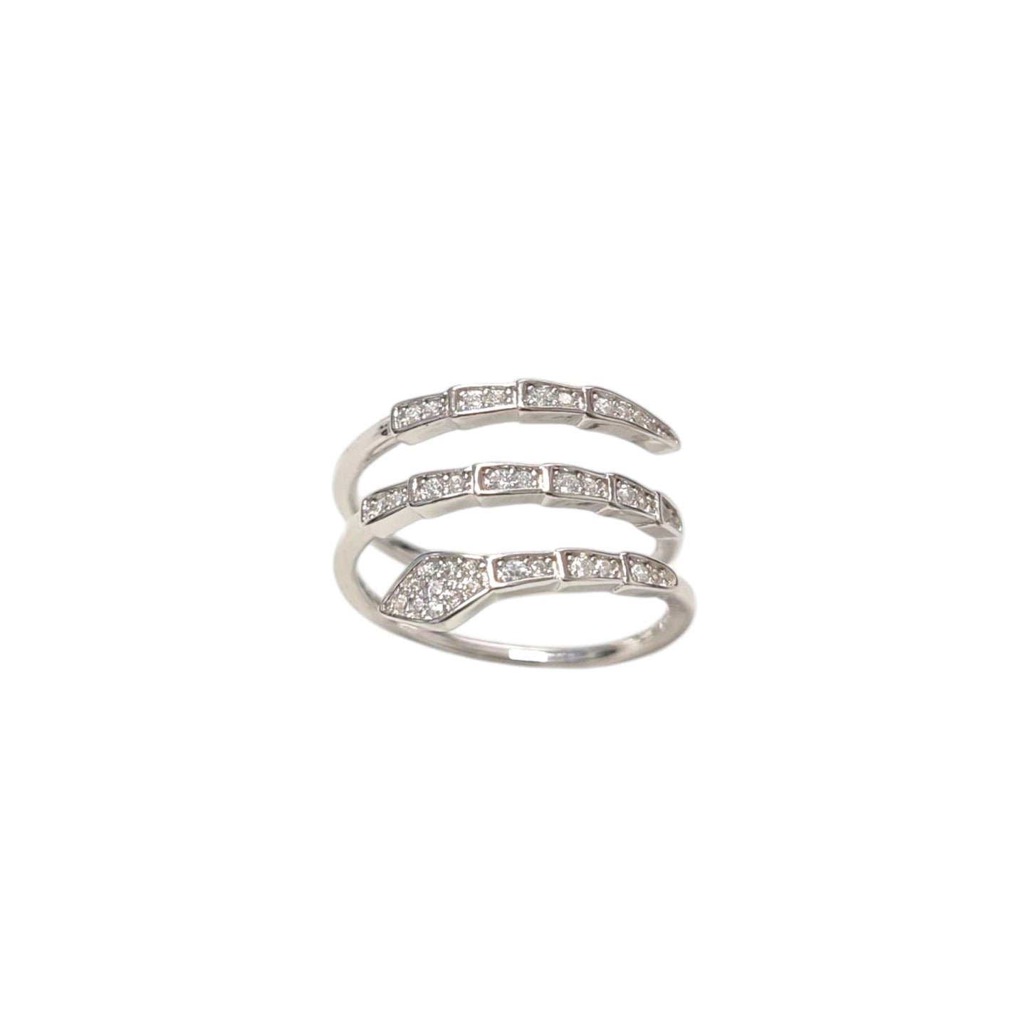 Anello Serpente in Argento 925 con zirconi