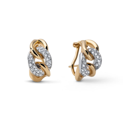 Orecchini grumetta in argento dorato e zirconi Unoaerre Ref.6571