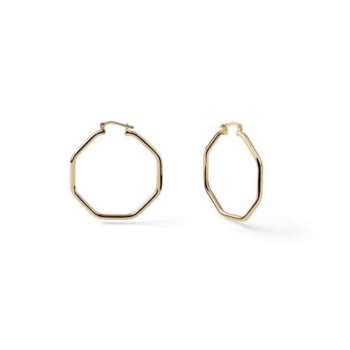 Orecchini dorati a cerchio ottagonale Unoaerre Ref. 2752