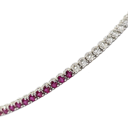 Bracciale Tennis con Rubini CT 0.94 e Diamanti CT 1.10