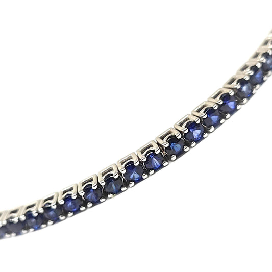 Bracciale Tennis in Oro Bianco con Zaffiri CT 5.80
