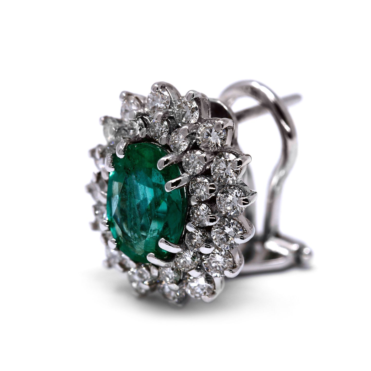 Orecchini con Smeraldi CT 1.93 e diamanti bianchi CT 1.54