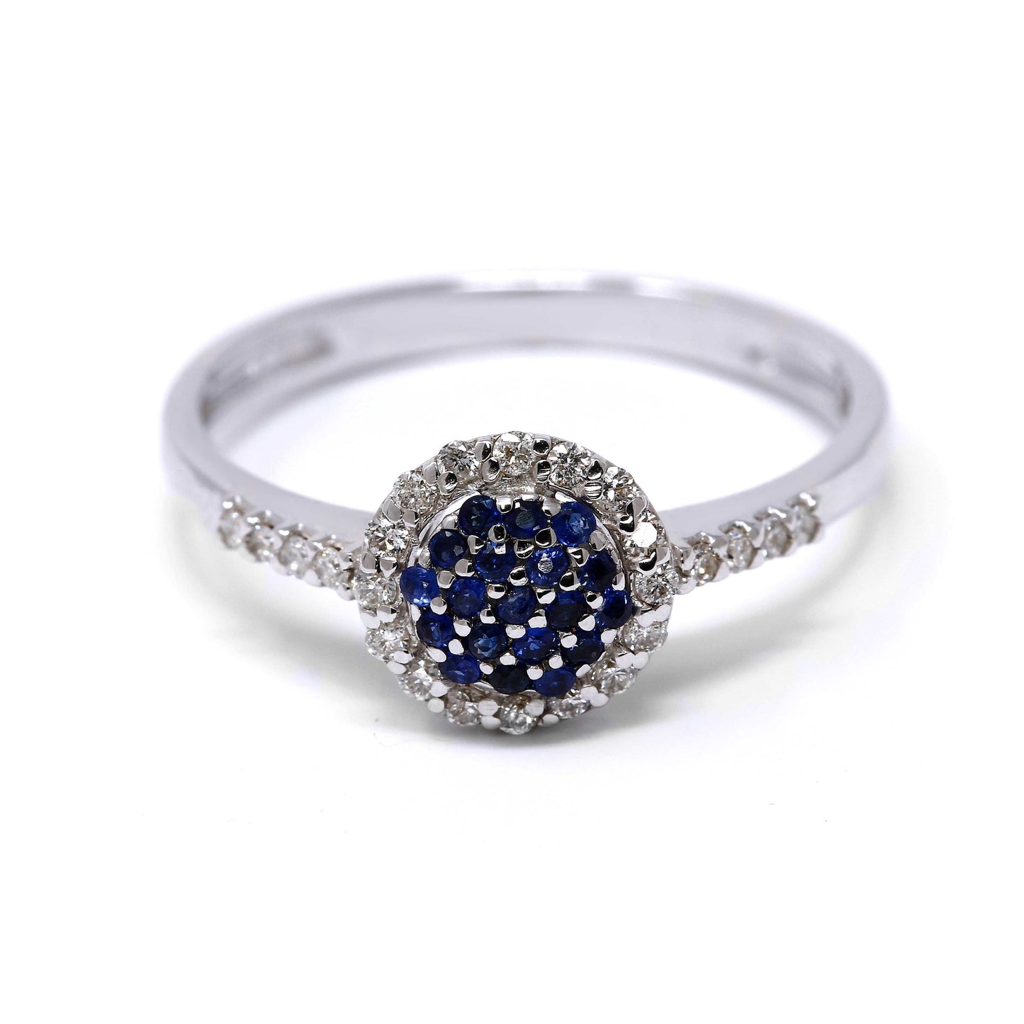 Anello con Zaffiri CT 0.15 e Diamanti CT 0.19