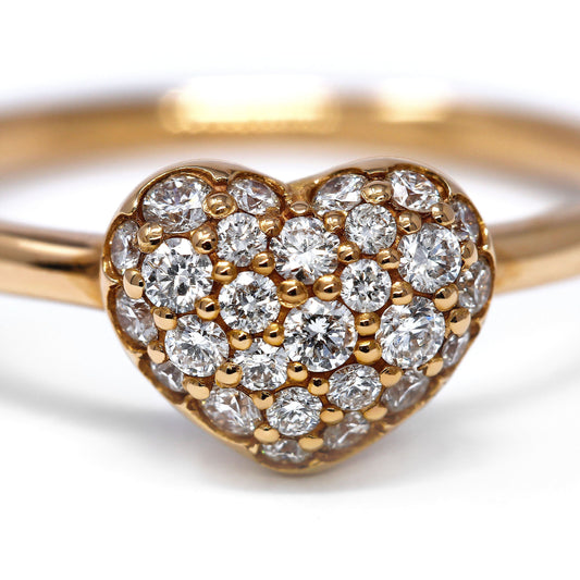 Anello Cuore con Diamanti in Oro Rosa CT 0.35