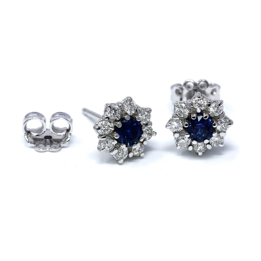 Orecchini con Zaffiri CT 0.66 e Diamanti CT 0.56