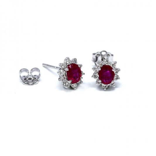 Orecchini con Rubini CT 0.92 e Diamanti CT 0.23