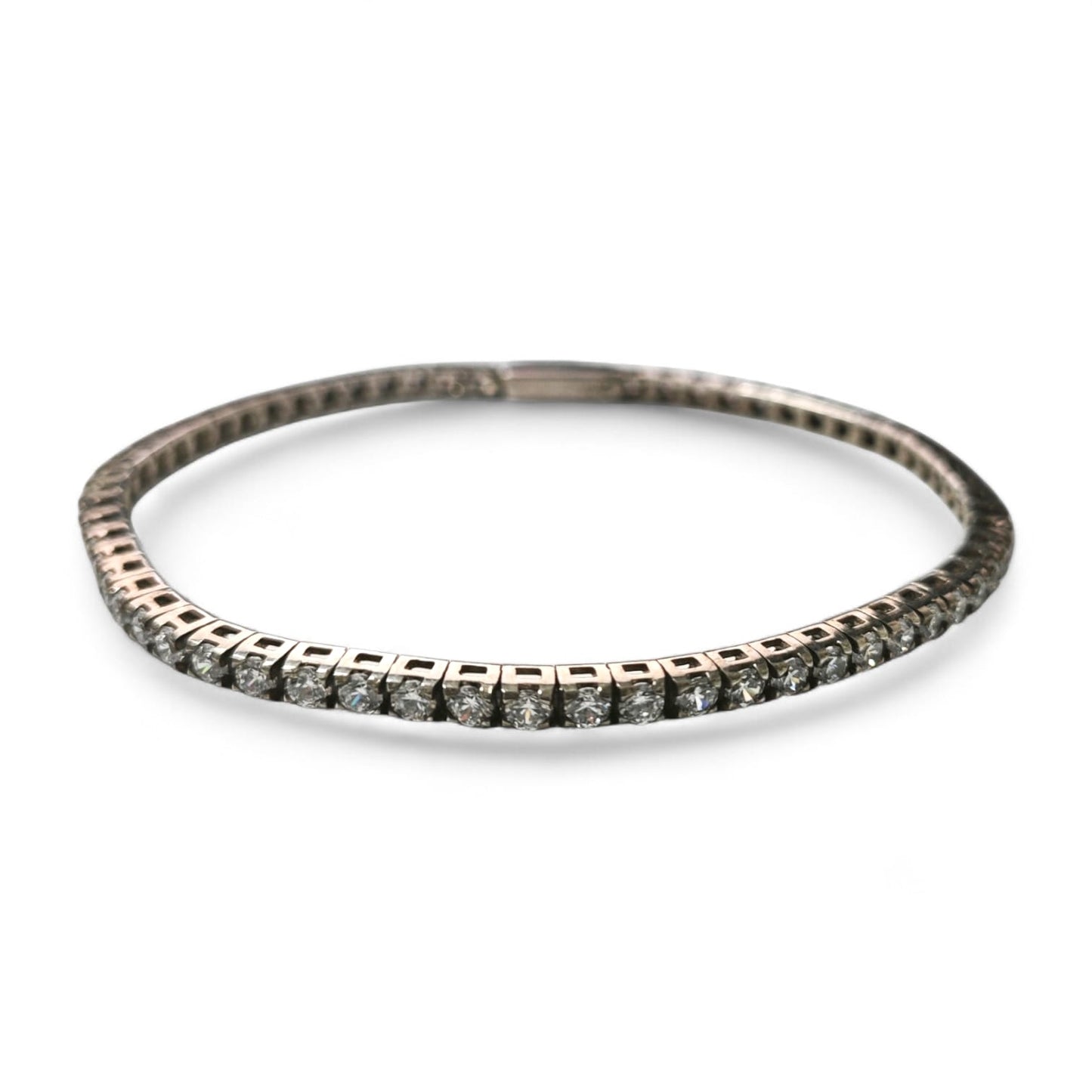 Bracciale Tennis Componibile in Argento con Zirconi Bianchi da 2 mm e Neri da mm 1
