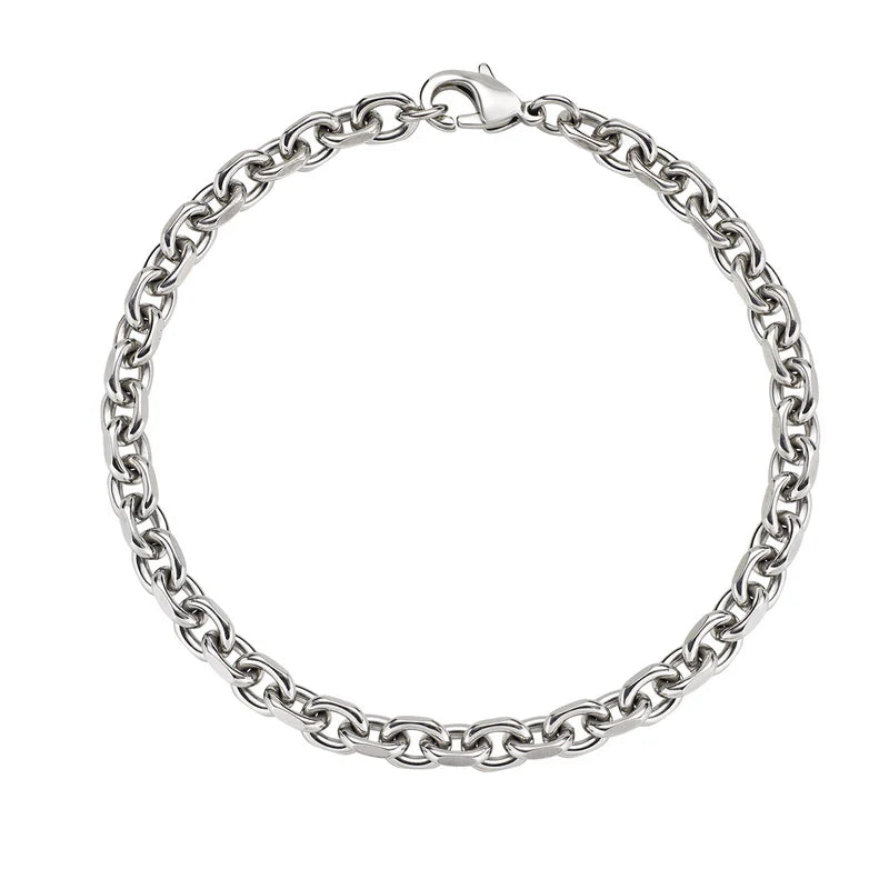 Bracciale in Acciaio Catena Sfaccettata Maglie Piccole Ref. ACBR17264