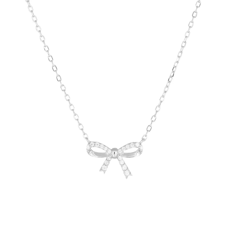 Collana Fiocco con Zirconi Bianchi