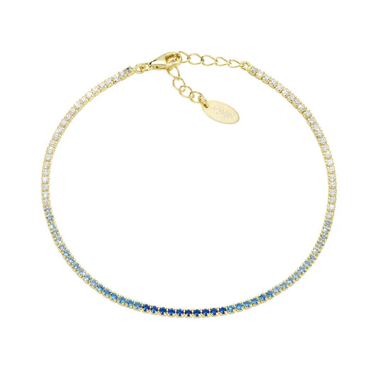 Bracciale Tennis Mania Dorato Degradé Blu con Zirconi Ref. BT1DEGBL17