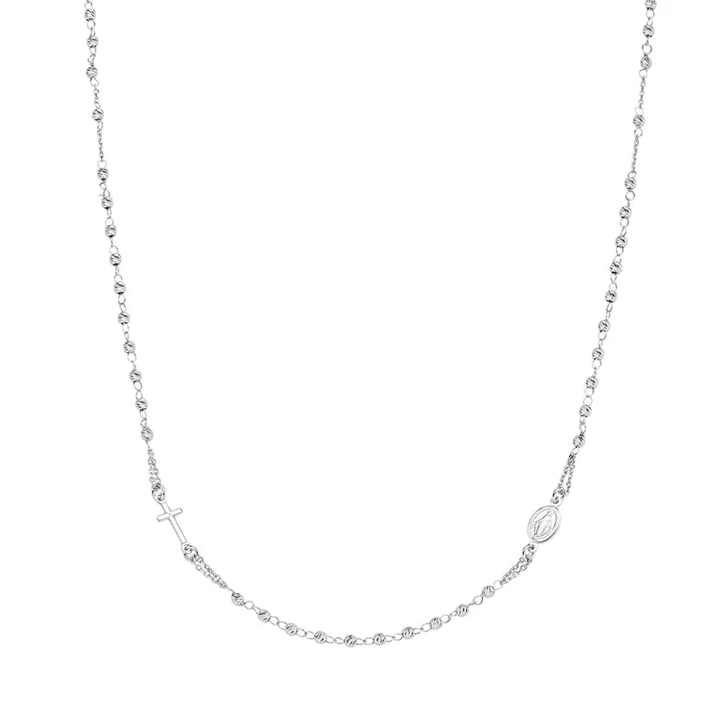 Rosario Girocollo Argento Diamantato Ref. CROBD3