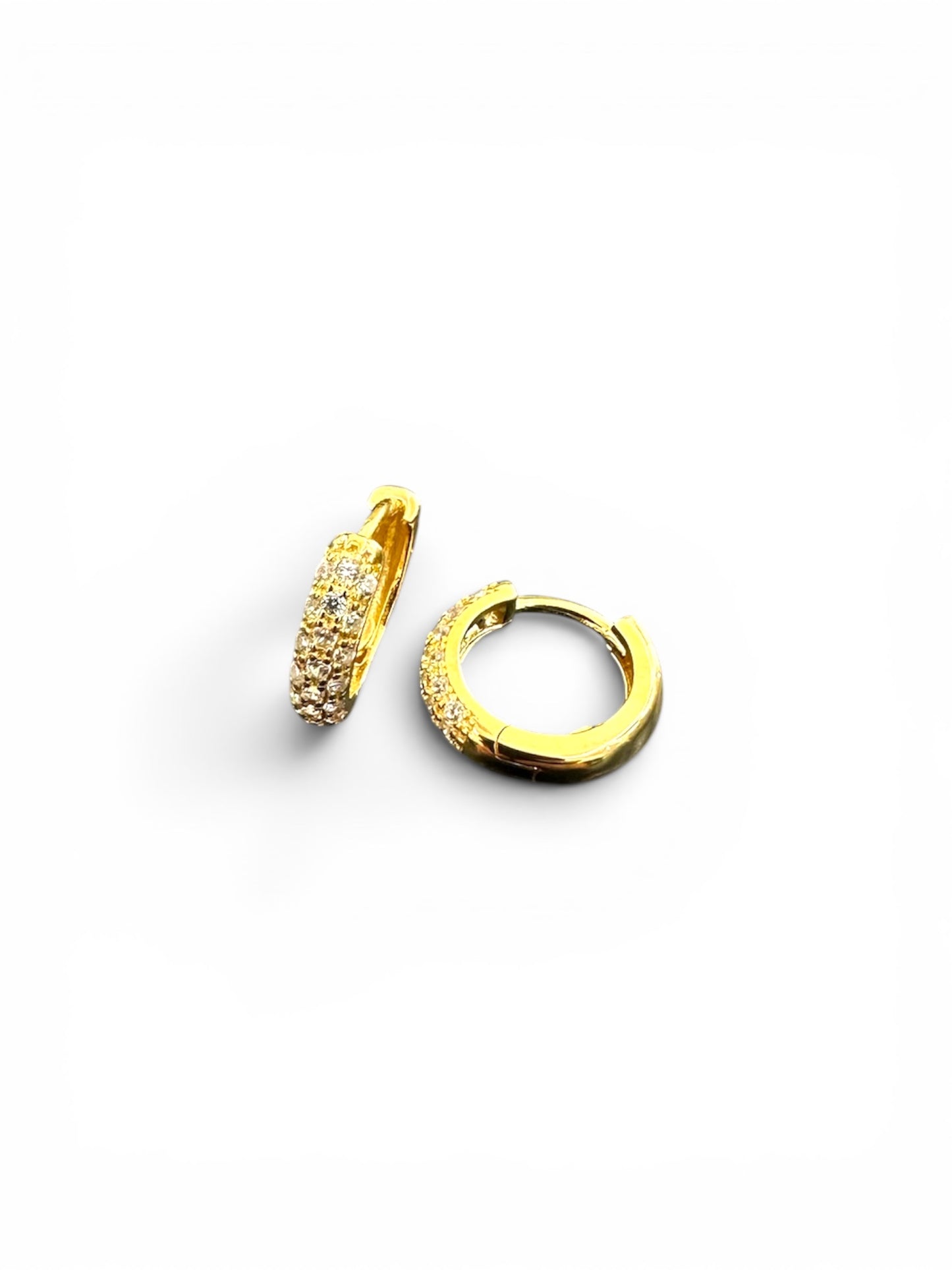 Orecchini Cerchio Pavé Dorati in Argento 925