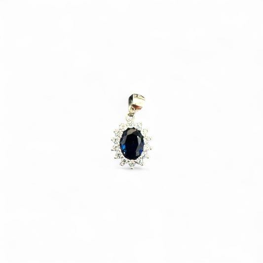 Pendente Cestello in Argento 925 con Pietra Blù 9x7