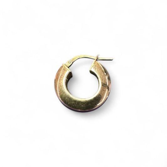 Monorecchino a Cerchio in Argento Giallo con Viola cm 1.8