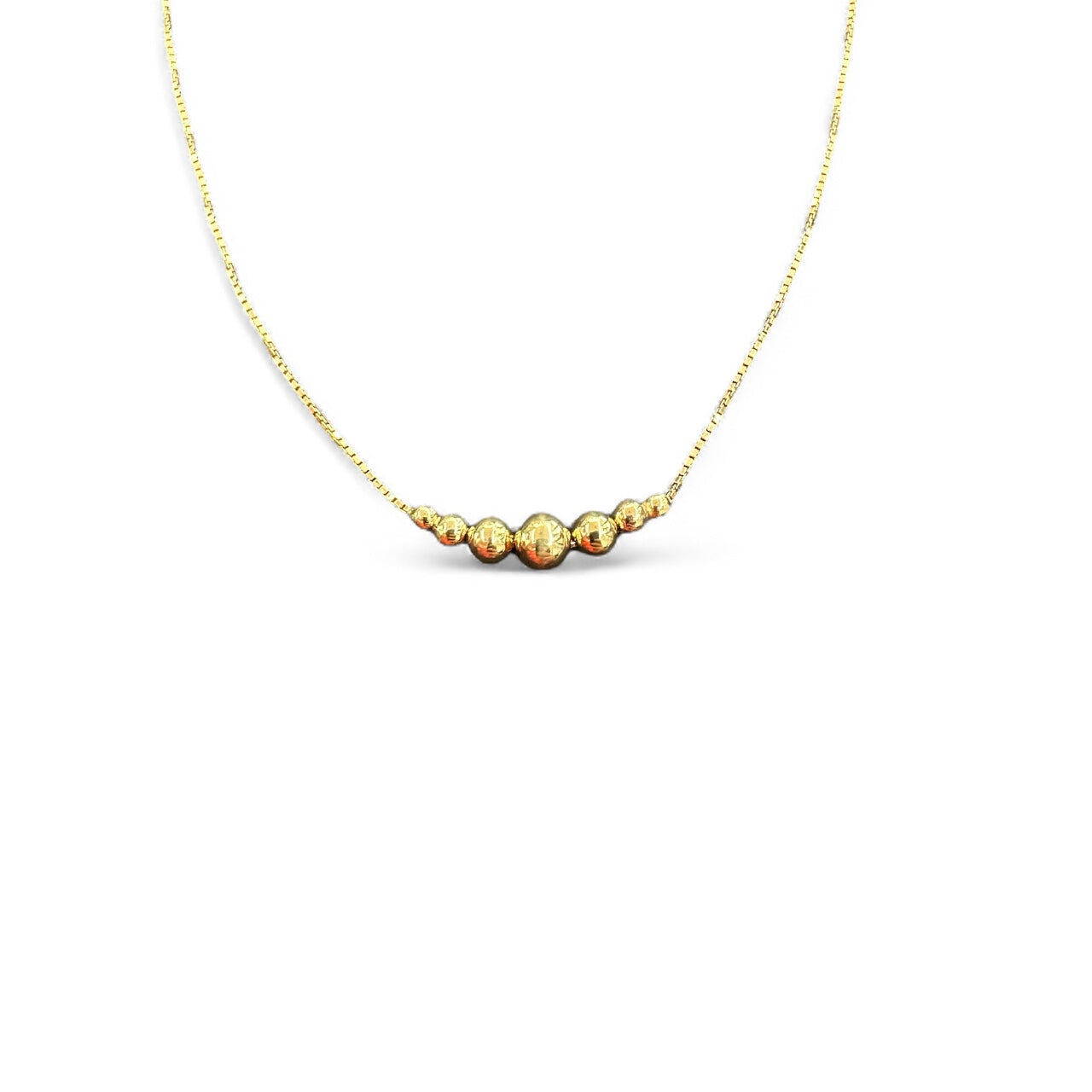 Collier in argento 925 dorato con sfere centrali lucide