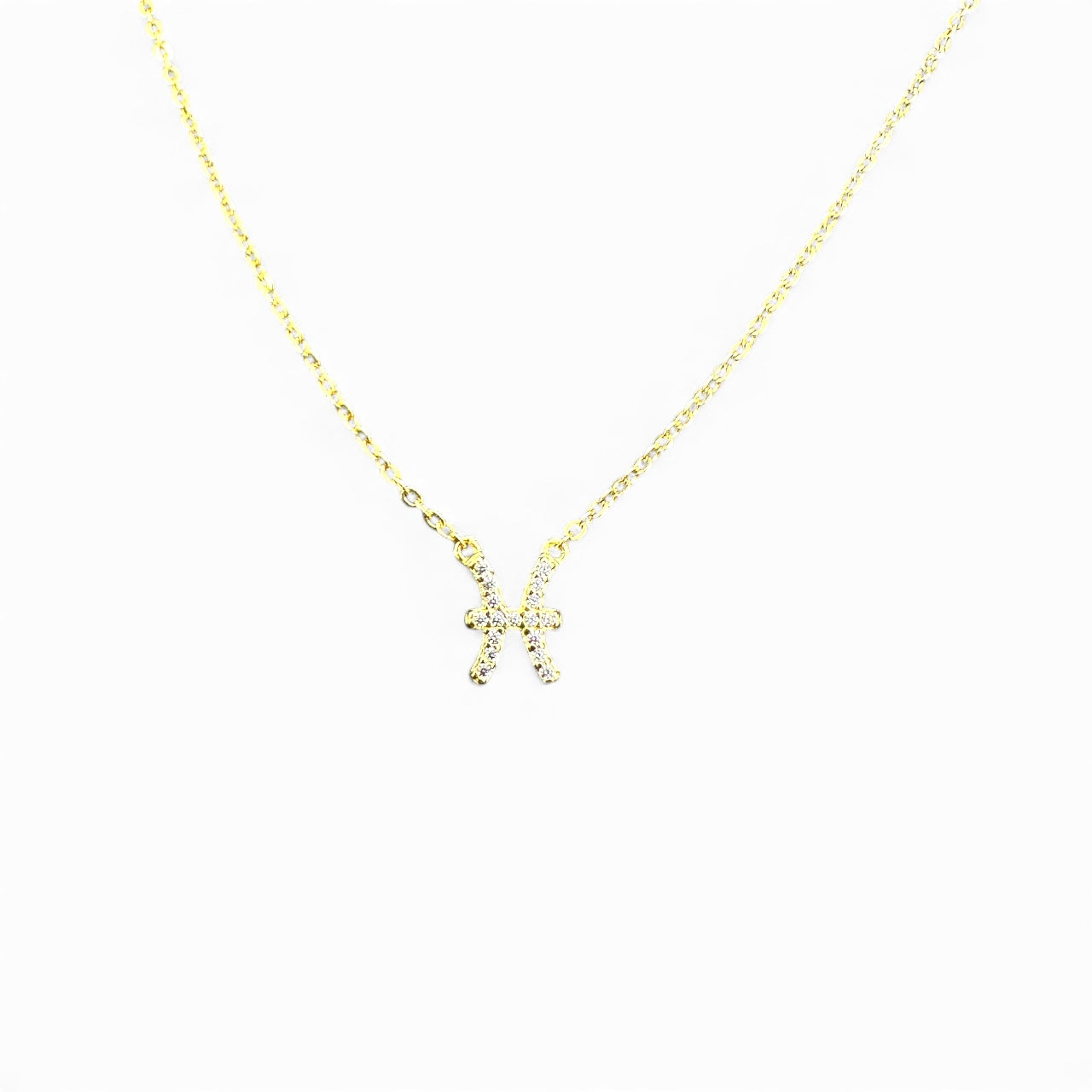 Collana segno zodiacale in argento 925 dorato con zirconi – vari segni disponibili