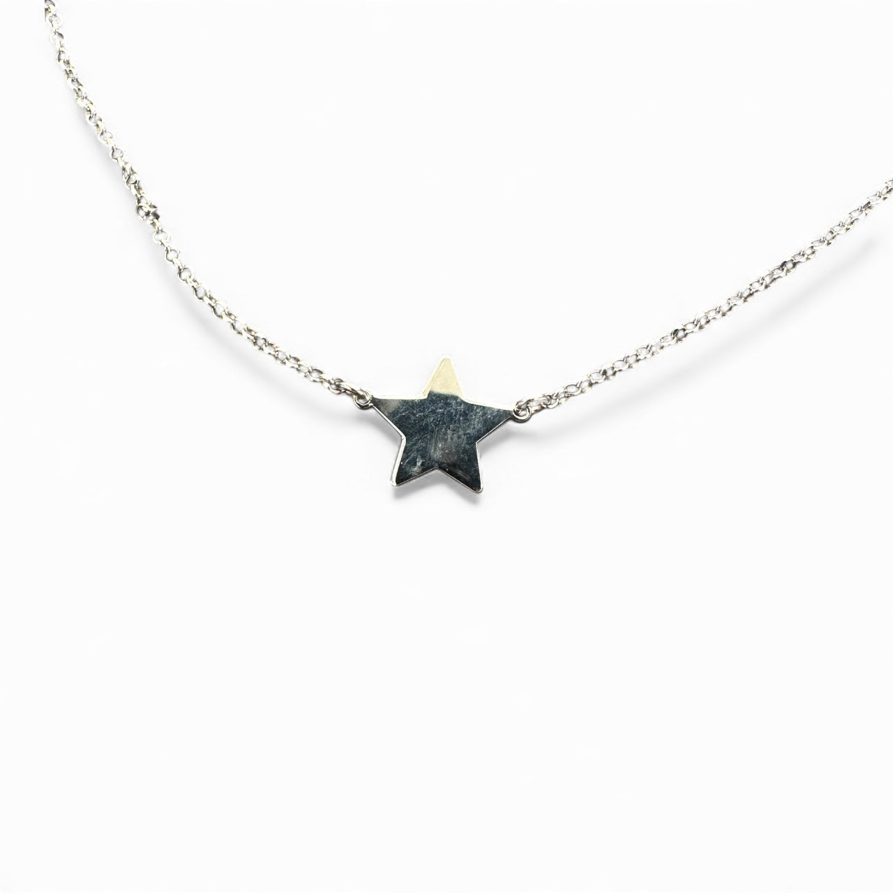 Collana in argento 925 con ciondolo stella lucida