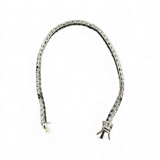 Bracciale Tennis bianco e nero ogni 5 – Disponibile in 2mm o 3mm