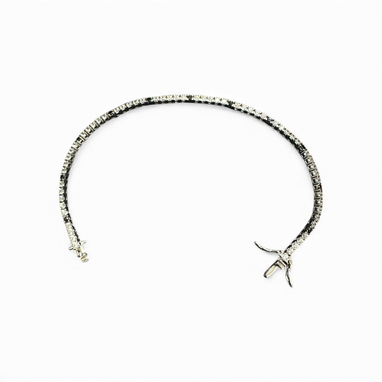 Bracciale Tennis bianco e nero ogni 5 – Disponibile in 2mm o 3mm