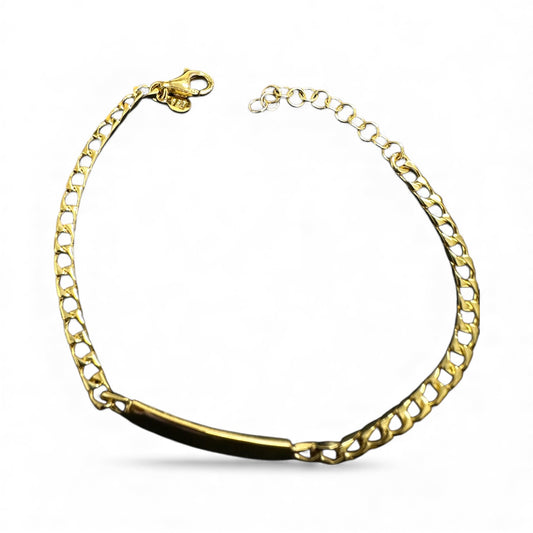 Bracciale a Lastra in Argento 925 Dorato – Personalizzabile