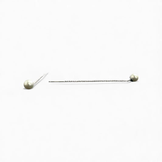 Orecchini a Filo in Argento 925 con Perla – Design Minimalista Elegante