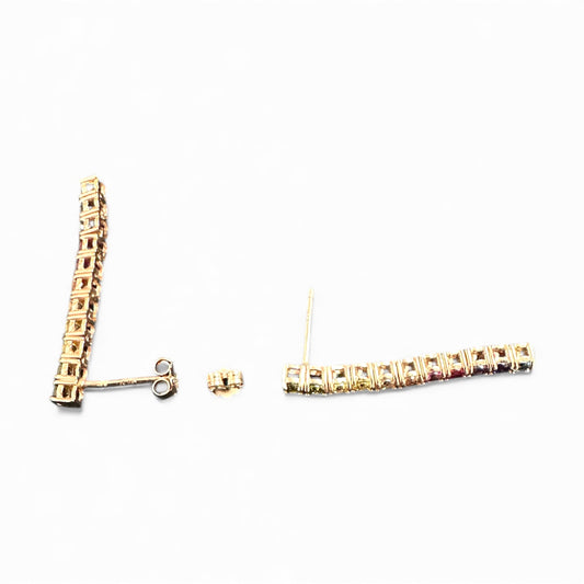 Orecchini in Argento 925 Placcato Oro Rosa con Zirconi Multicolor