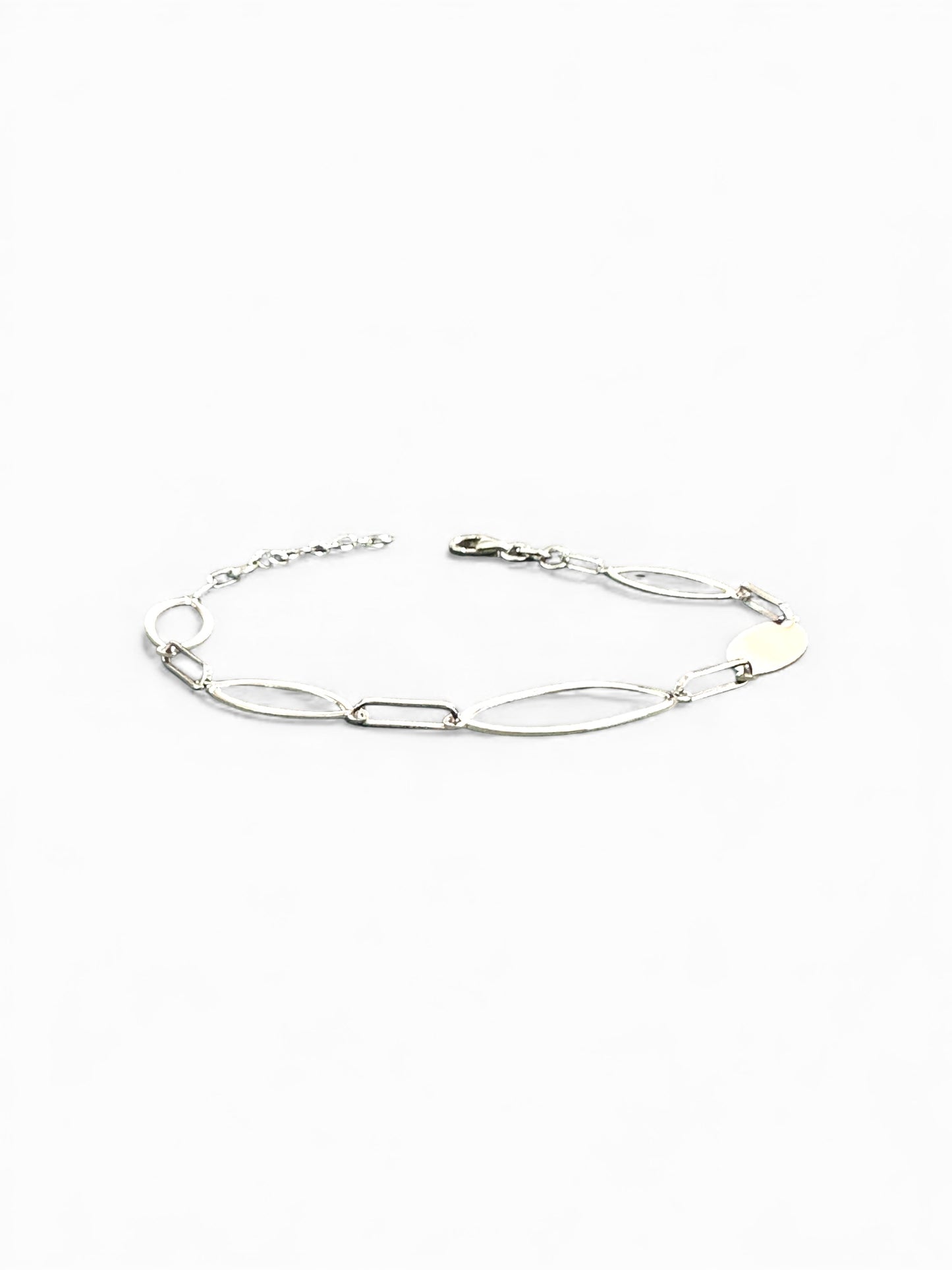 Bracciale in Argento 925 con Maglie Ovali Lucide