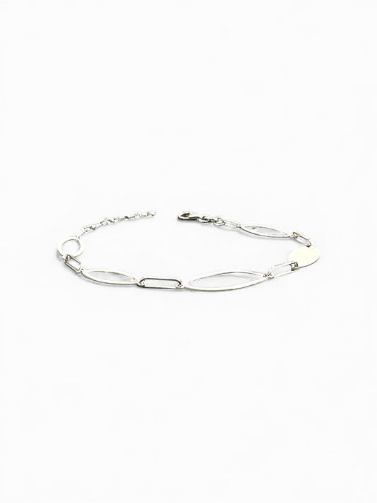 Bracciale in Argento 925 con Maglie Ovali Lucide