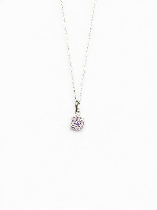 Collana in Argento 925 con Pendente Fiore di Zirconi – Lilla/Azzurro