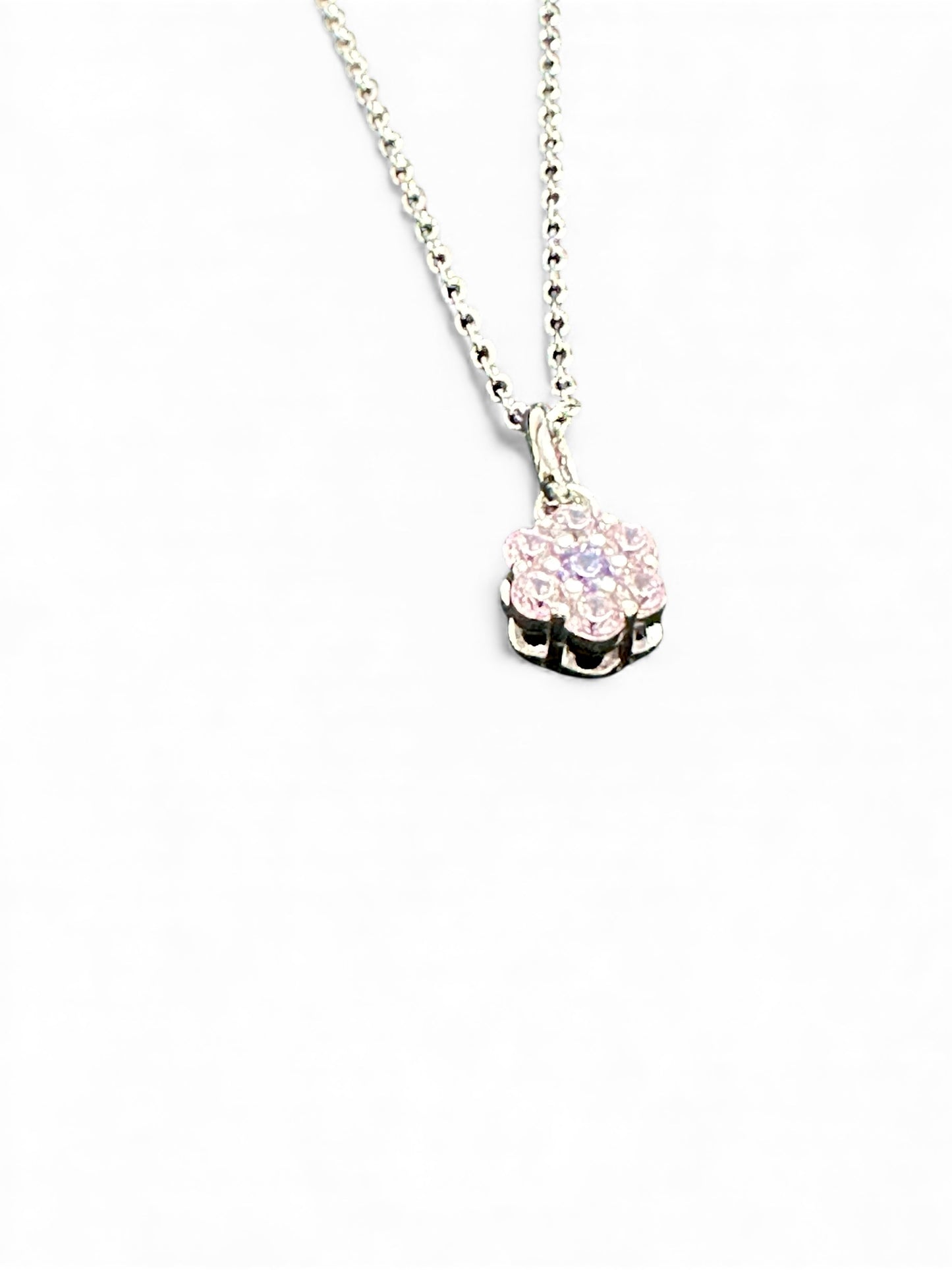 Collana in Argento 925 con Pendente Fiore di Zirconi – Lilla/Azzurro