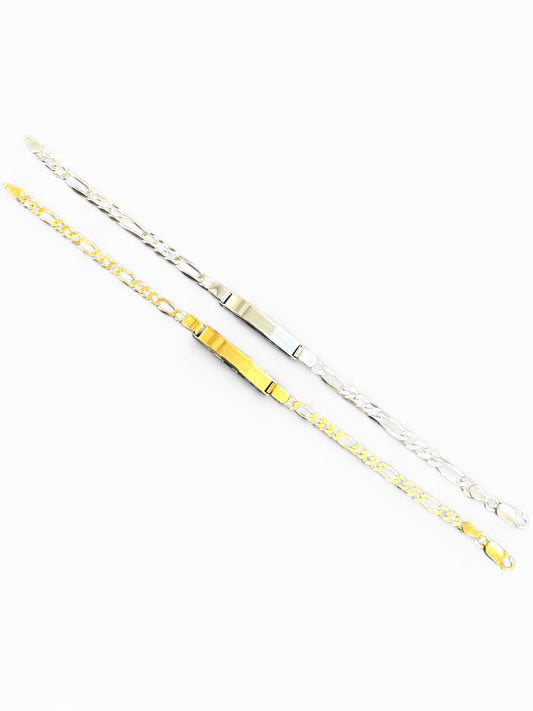 Bracciale in Argento con Placca Liscia – Disponibile in Dorato o Argento