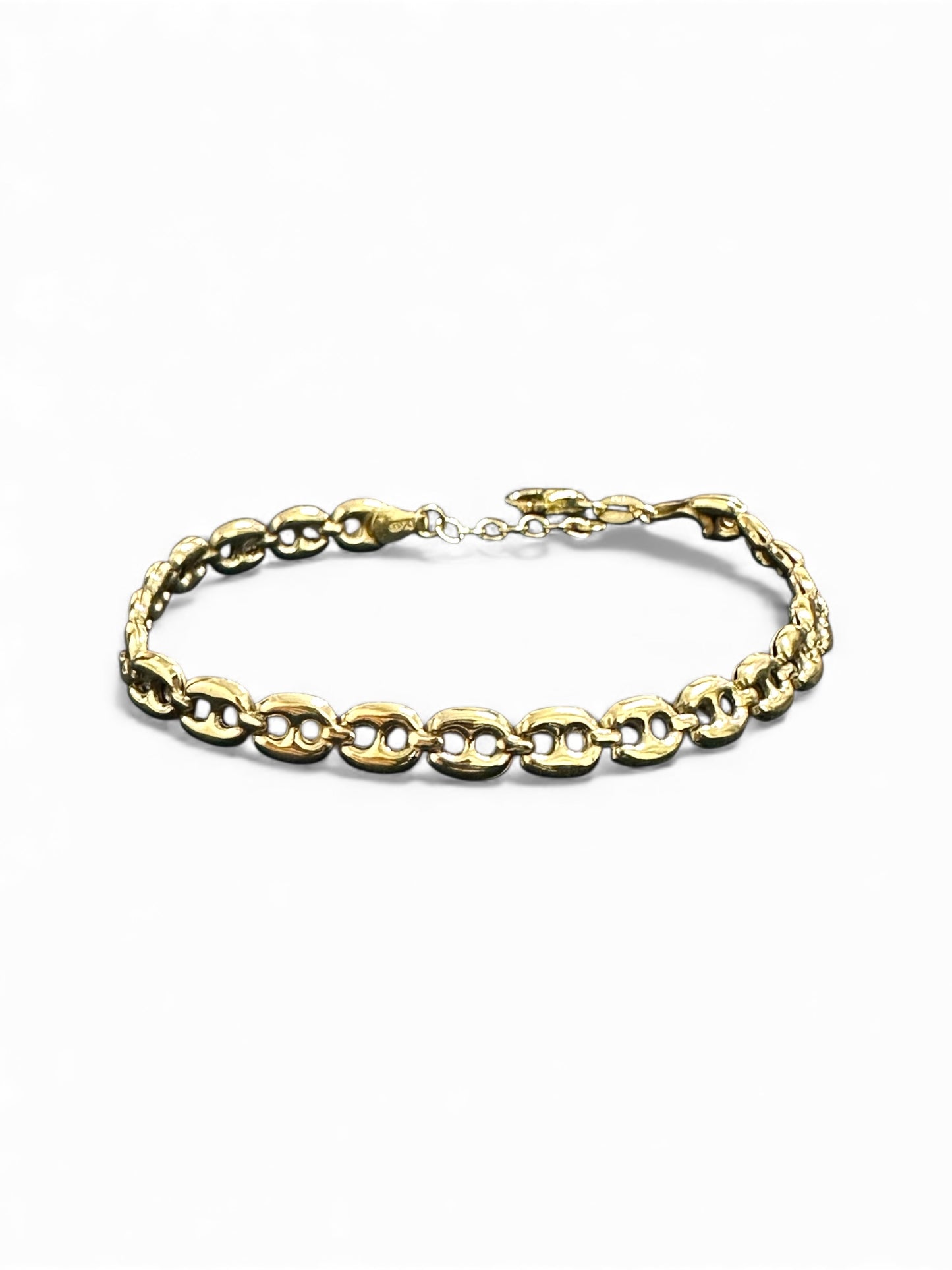 Bracciale in Argento 925 Placcato Oro – Maglia Classica Ovale