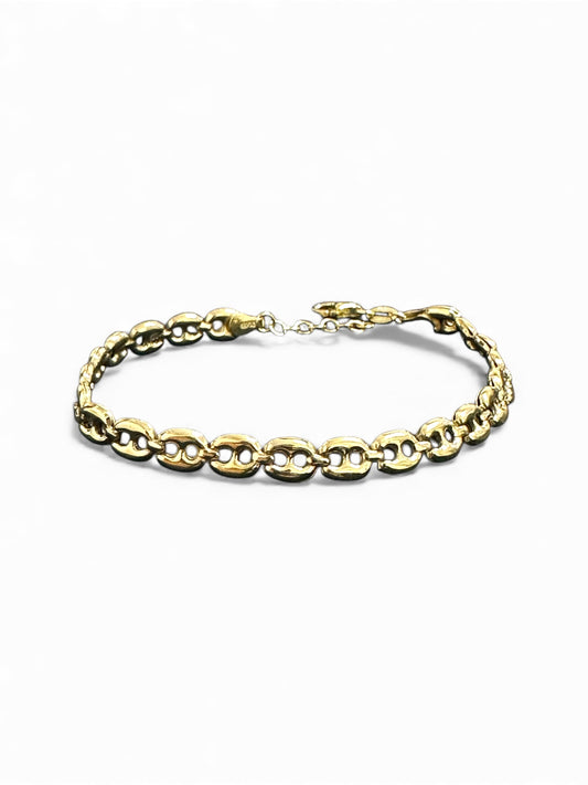 Bracciale in Argento 925 Placcato Oro – Maglia Classica Ovale