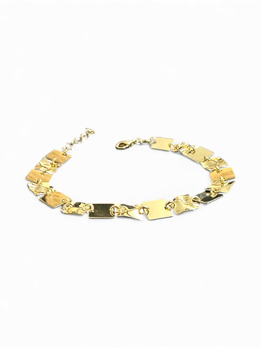 Bracciale in Argento 925 con Maglie Martellate – Effetto Brillante