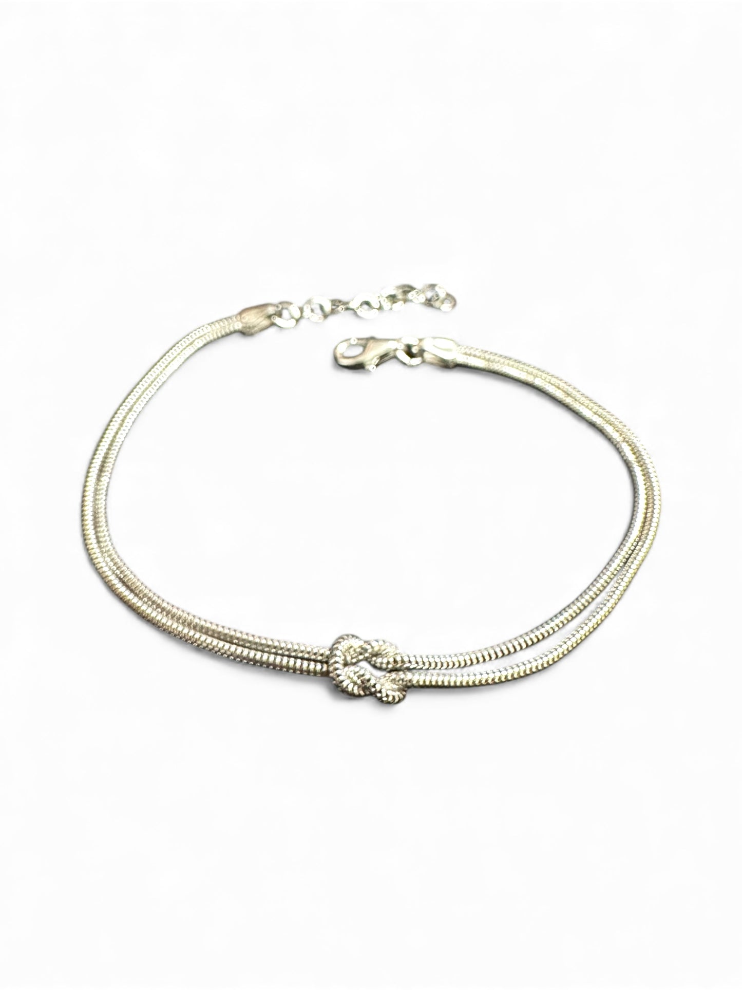 Bracciale Nodo in Argento o Argento Dorato - Maglia Serpente