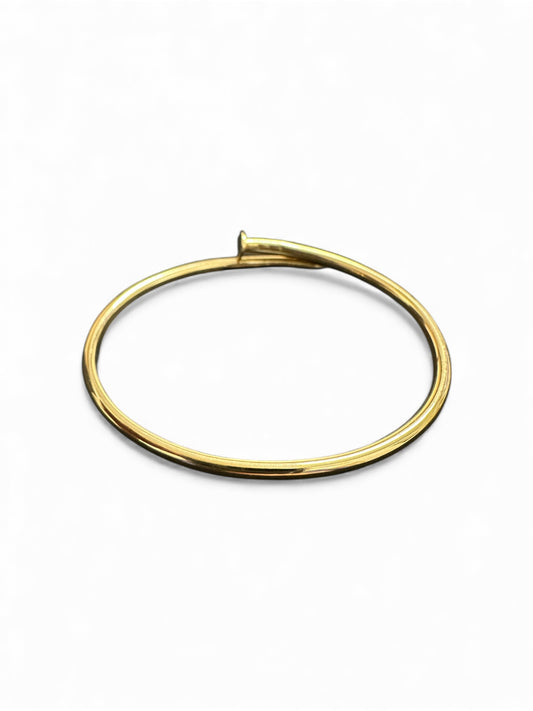 Bracciale Rigido Chiodo in Argento Dorato 925