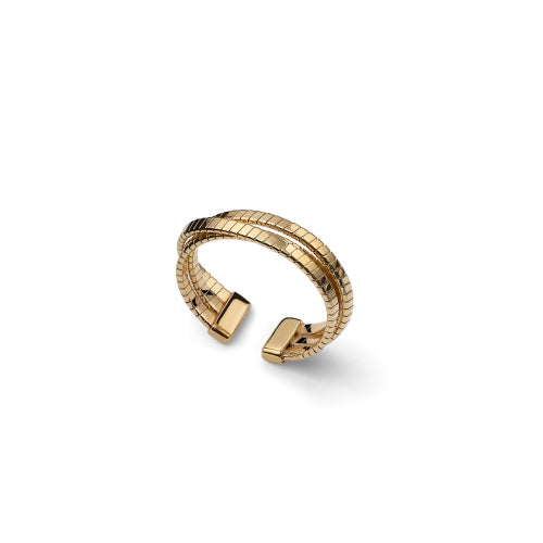 Anello in argento dorato tre fili Unoaerre Ref. 6674
