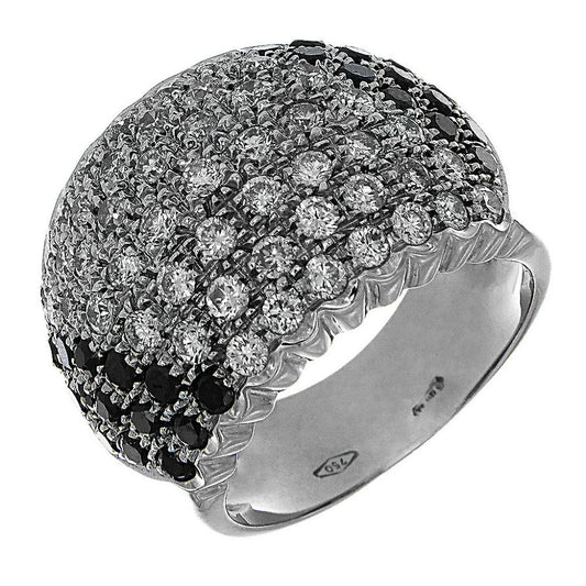 Anello con Diamanti CT 1.38 e 28 Diamanti Neri CT 0.90