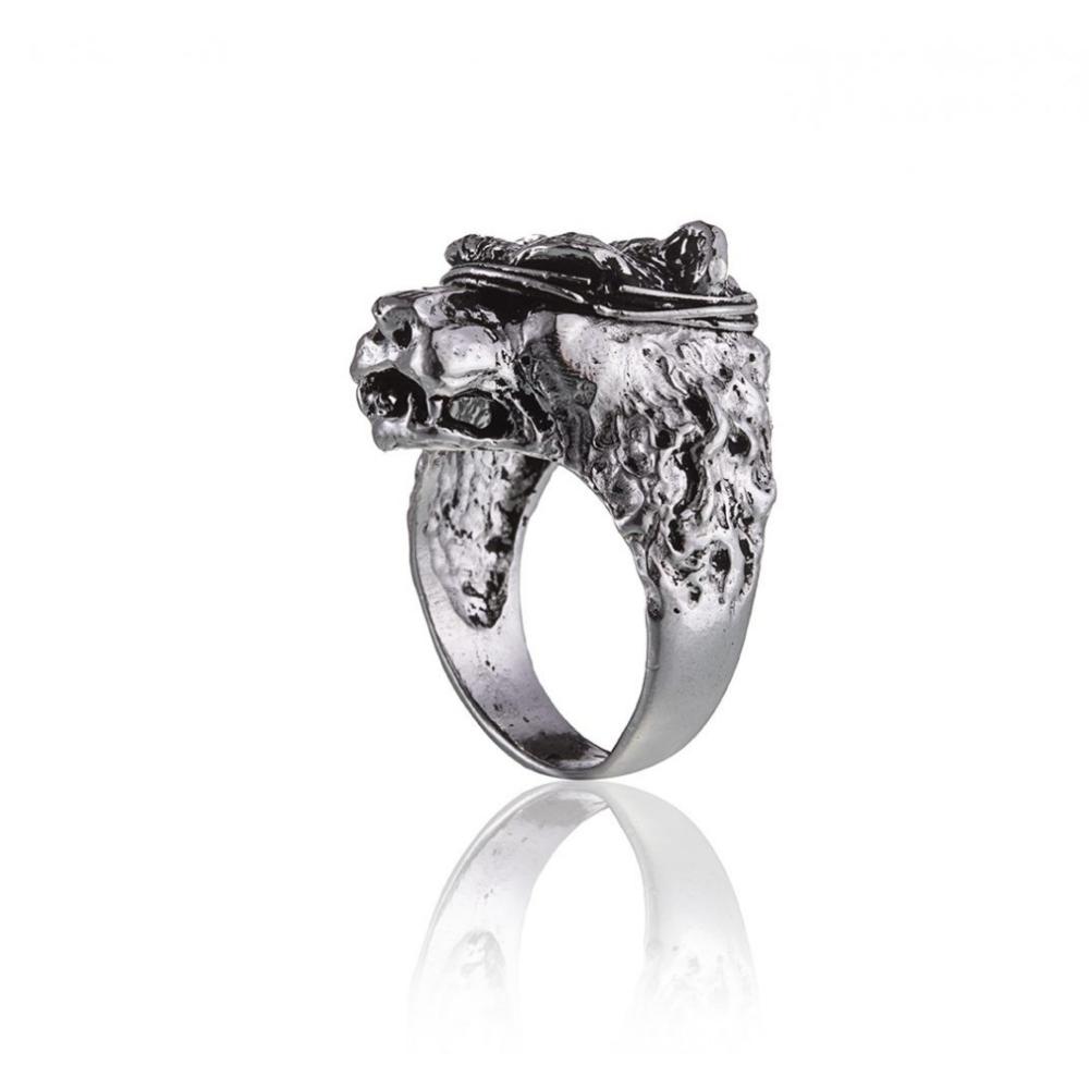 Anello Testa di Leone in Argento 925