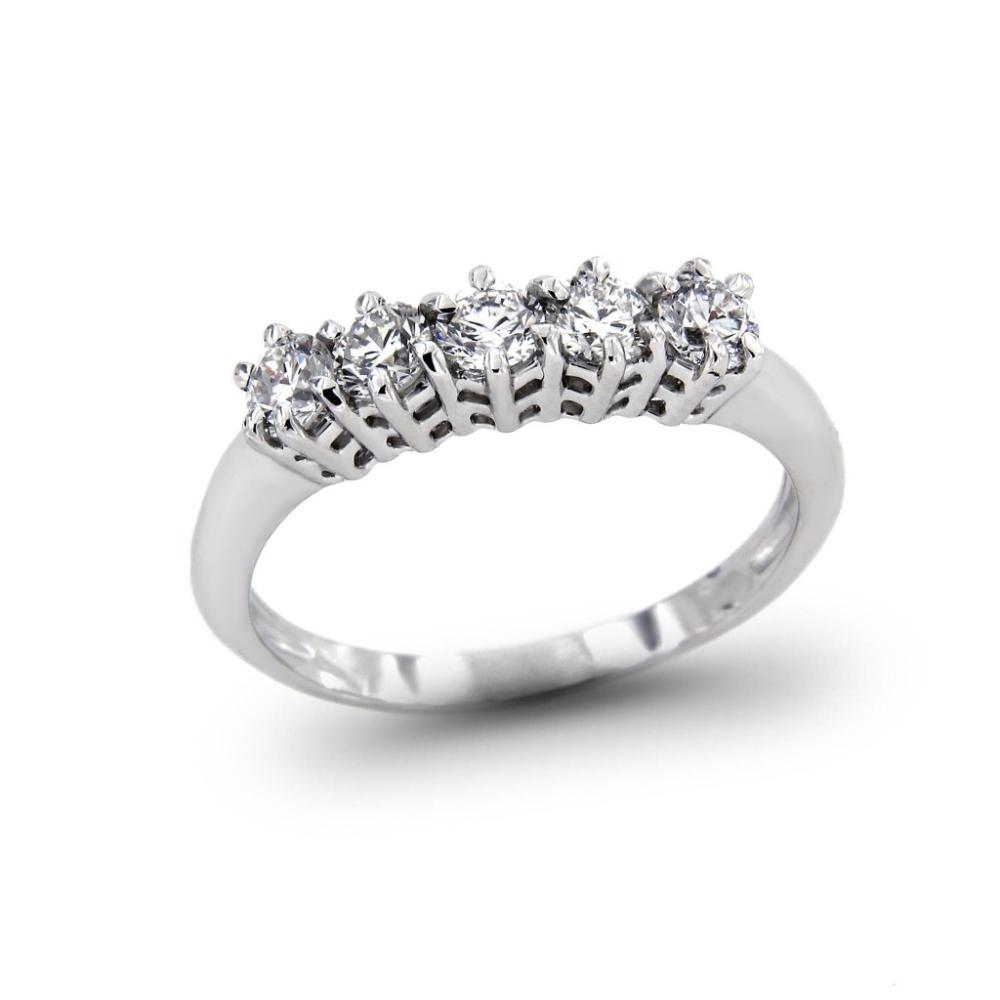 Anello Veretta 5 Pietre con Diamanti CT 0.45 VVS-IF F