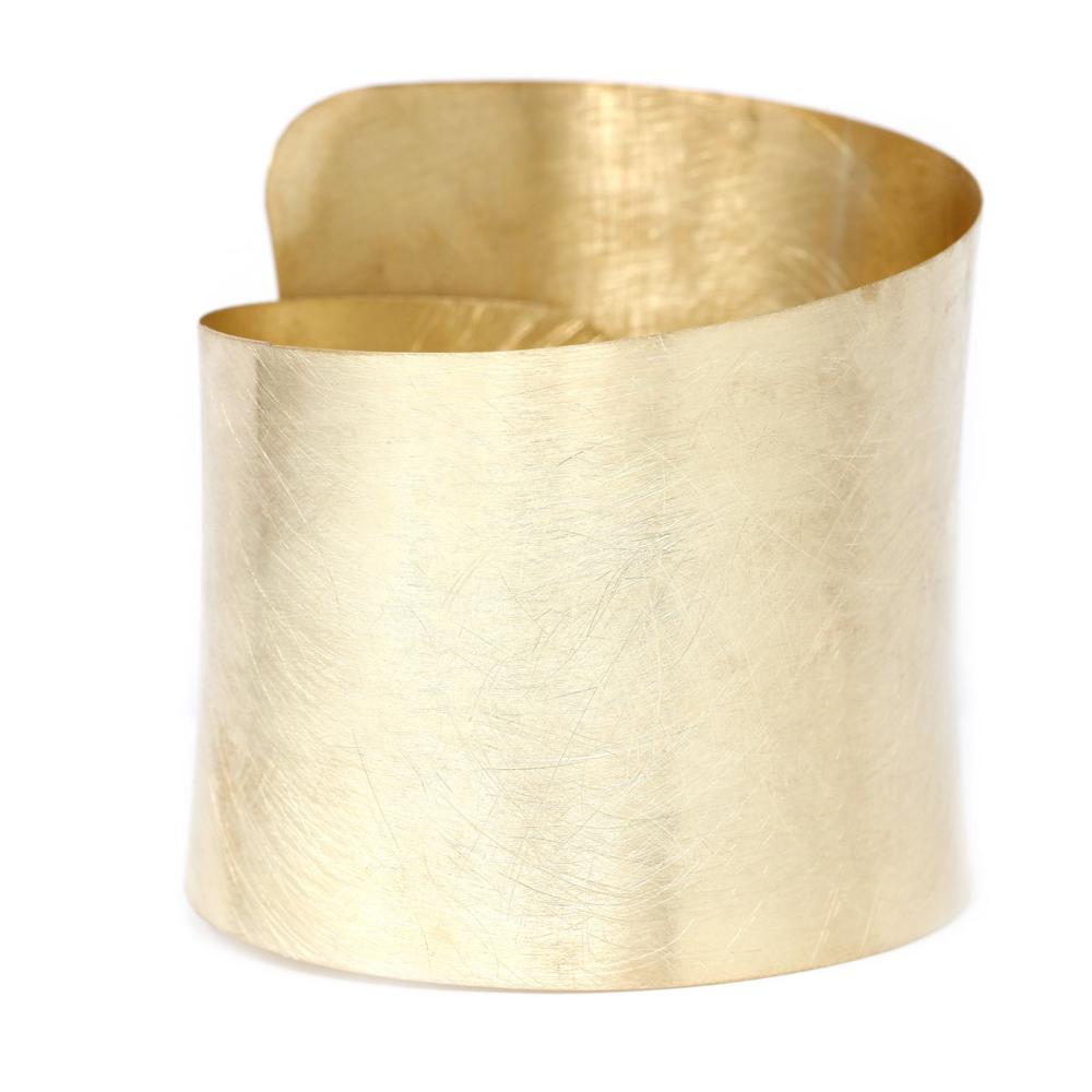 Bracciale Etrusco Piatto a Due Giri in Argento 925 Giallo