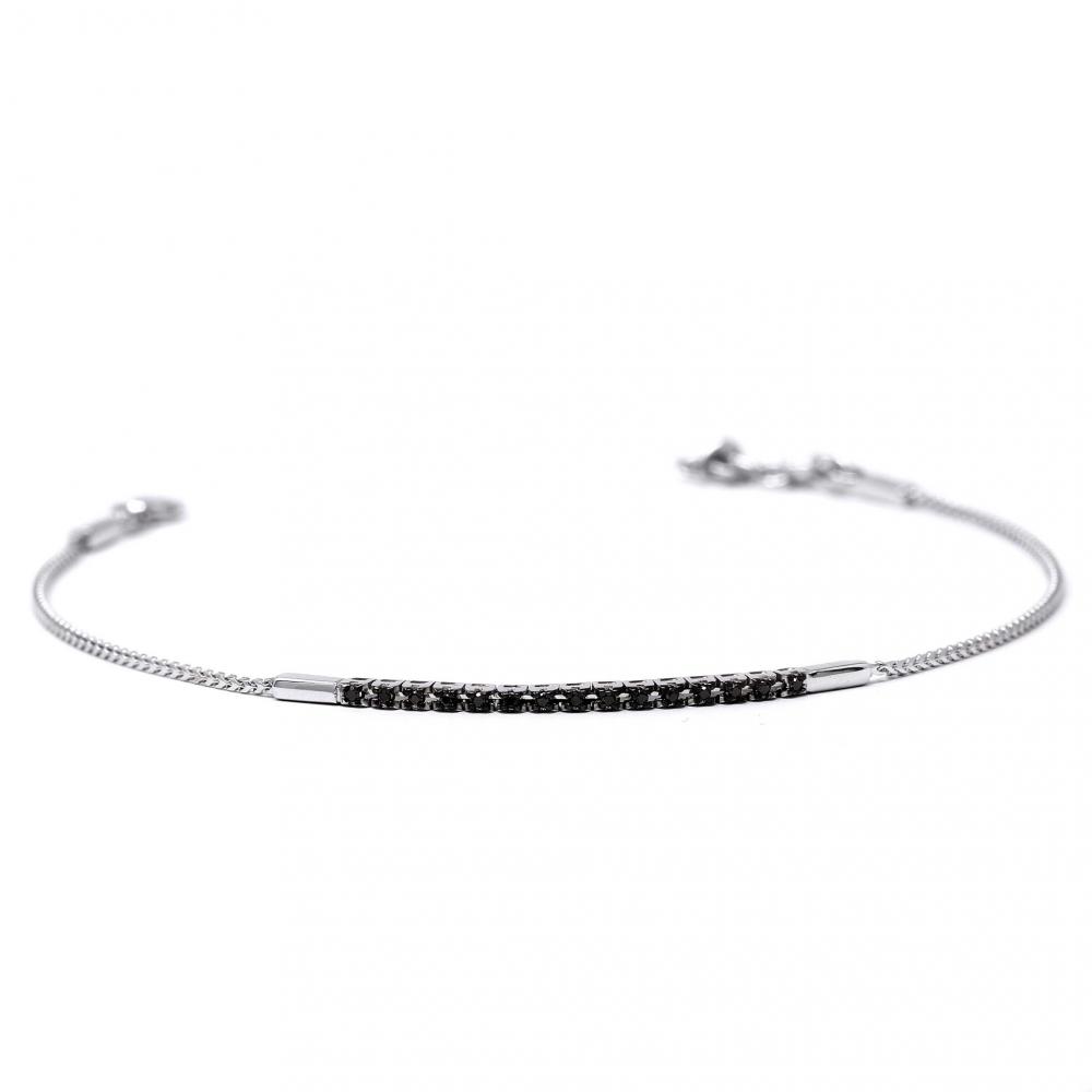 Bracciale Tennis con Diamanti Neri CT 0.10
