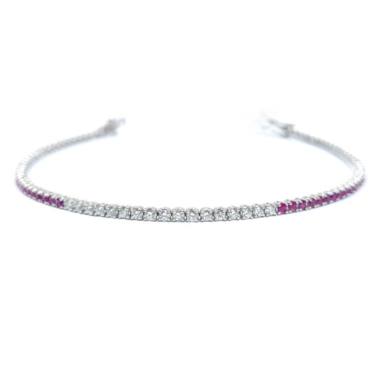Bracciale Tennis con Rubini CT 0.94 e Diamanti CT 1.10