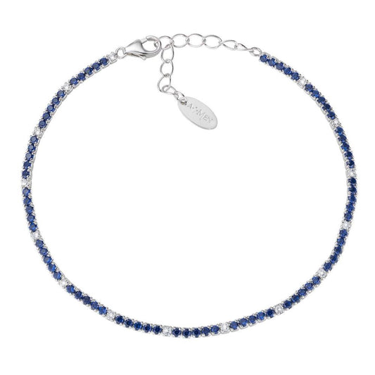 Bracciale Tennis Mania con Zirconi Blu e Bianchi Amen ref. BT1BBLB17