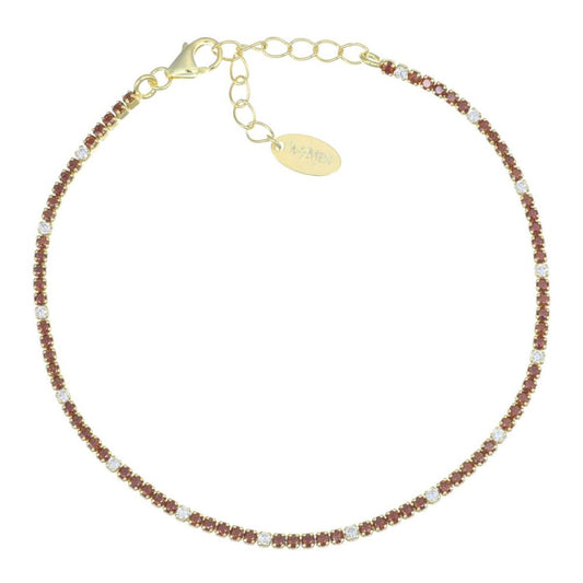 Bracciale Tennis Mania Dorato con Zirconi Marroni e Bianchi Ref.BT1GMAB17