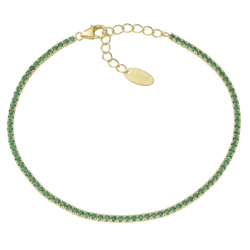 Bracciale Tennis Mania Dorato con Zirconi Verdi Ref. BT1GVE17