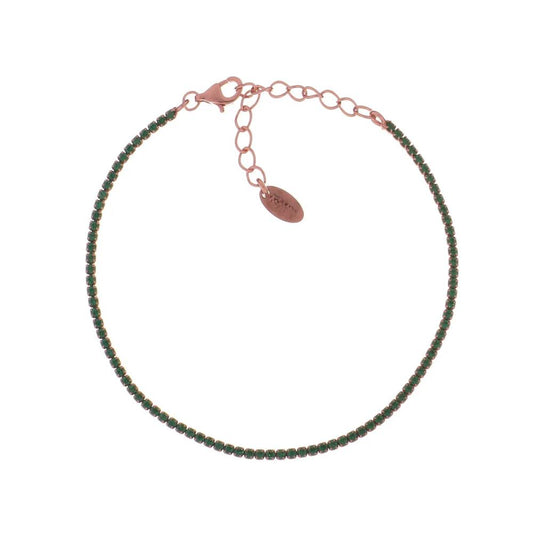 Bracciale Tennis Mania Rosé con Zirconi Verdi Ref.BT1RVE17
