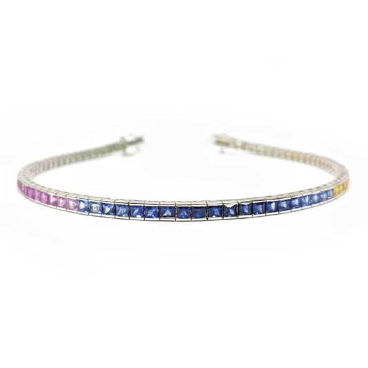 Bracciale Tennis Rainbow con Zaffiri  CT 6.70