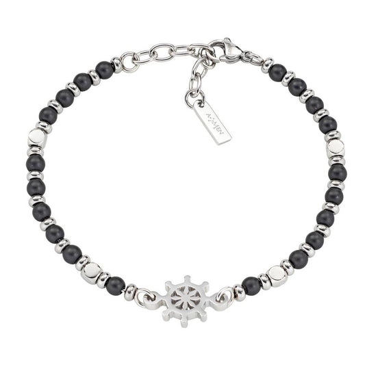 Bracciale Timone in Acciaio e Onice ref.ACBR123