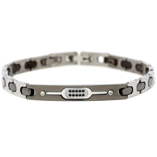 Bracciale Uomo con Diamanti CT 0.10 Neri Bikkembergs